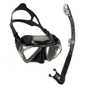 Cressi Penta Premium Adult Dry Snorkel Set – Black