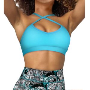 Alternative view of Spacefish Army Bahama Blue Bikini Sports Bra Hybrid