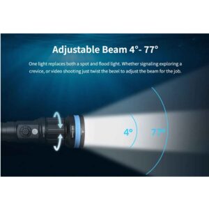 Alternative view of XTAR D40 ZOOM Dive Light 1600Lm – 7.3Hr Burn